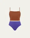 Eres Ara Colour-block Swimsuit In Caramelopercaleflashy