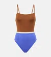 Eres Ara Colour-block Swimsuit In Caramelopercalefl