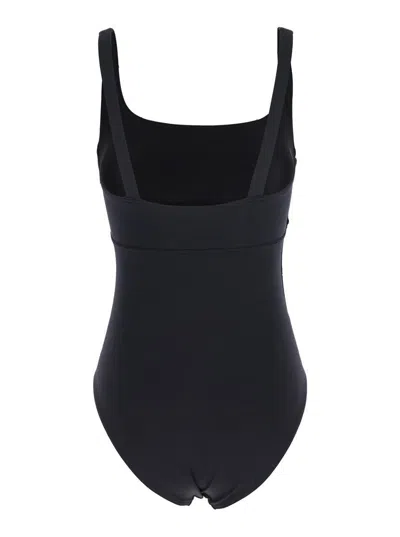 Eres 'arnaque' Black Swimsuit With Front And Rear Square Neck