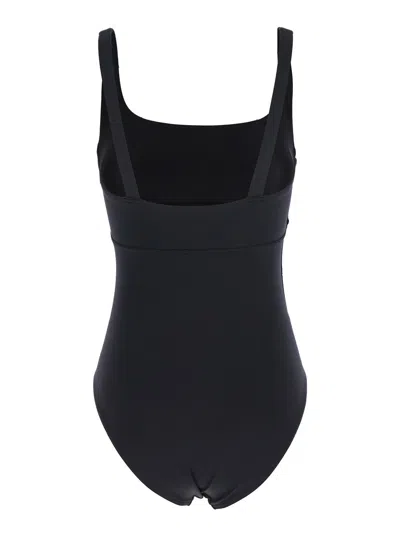 Eres Arnaque Black Swimsuit With Front And Rear Square Neck In Tech Fabric Stretch Woman