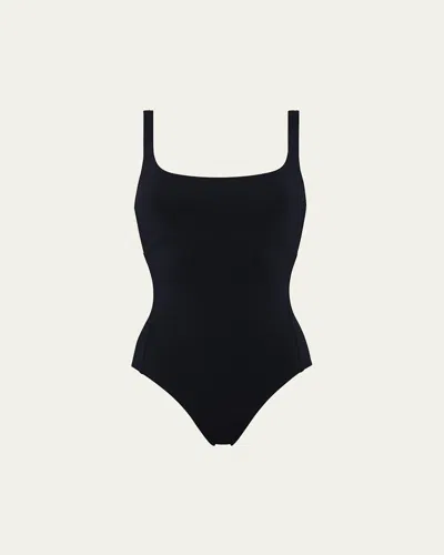 Eres Arnaque Square-neck One-piece Swimsuit In Noir