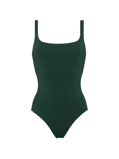 Eres Arnaque Square-neck Swimsuit In Green