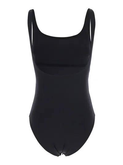 Eres Asia Black One-piece Swimsuit With Back Neckline In Tech Fabric Woman