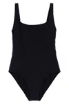 Eres Ribbed Scoop Neckline Wide Straps Swimsuit In Black