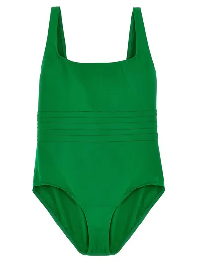 Eres 'asia' Ribbed Square Neckline Swimsuit In Green