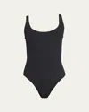 Eres Asia Scoop-neck One-piece Swimsuit With Waistband Detail In Black