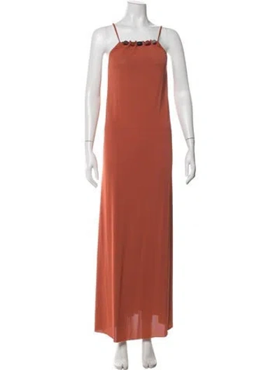 Pre-owned Eres Asymmetrical Long Dress W/ Tags In Orange