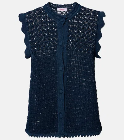 Eres Aurora Crochet Top In Blue