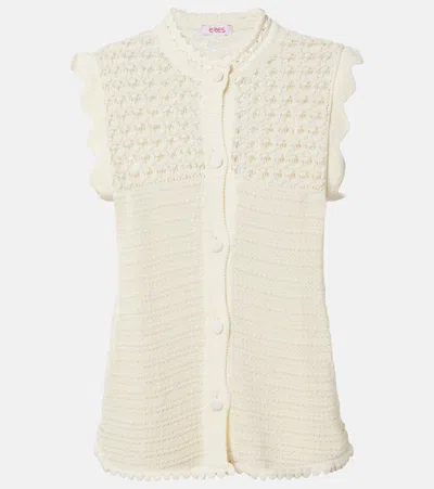 Eres Aurora Crochet Top In Neutral