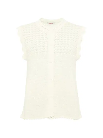 Eres Aurora Scalloped Top In Neutral