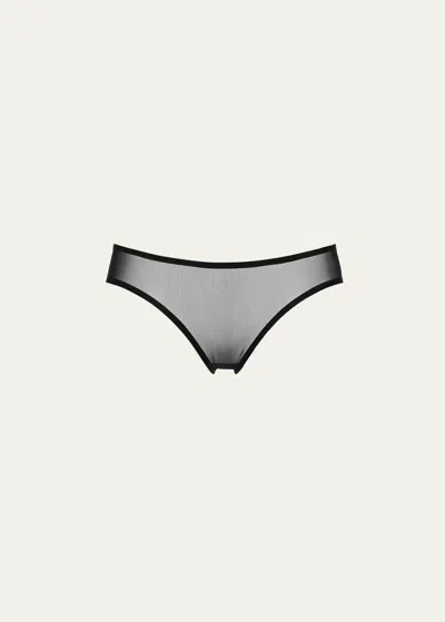 Eres Bambin Low-rise Stretch Tulle Briefs In Black