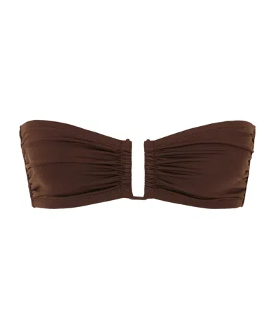 Eres Show Bandeau Bikini Top In Brown