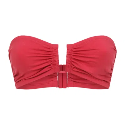 Eres Bandeau Bikini Top With Bust Shirring In Multicolor