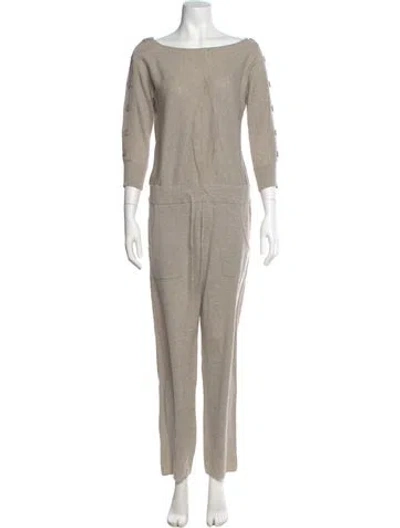 Pre-owned Eres Bateau Neckline Jumpsuit In Neutral