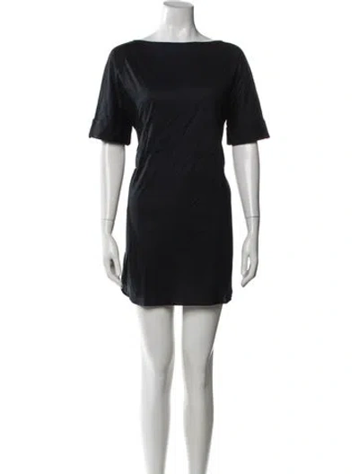 Pre-owned Eres Bateau Neckline Mini Dress In Black