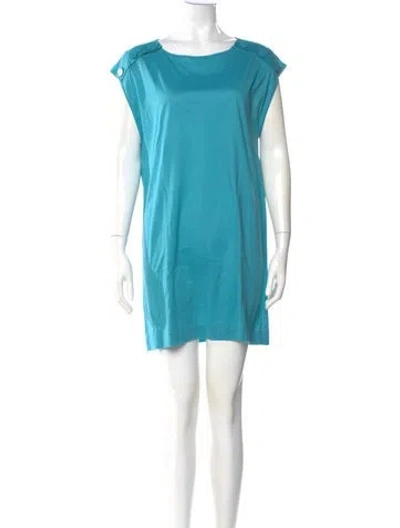Pre-owned Eres Bateau Neckline Mini Dress In Blue