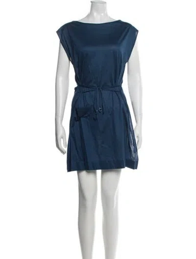 Pre-owned Eres Bateau Neckline Mini Dress In Blue
