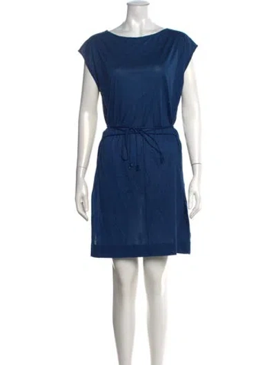 Pre-owned Eres Bateau Neckline Mini Dress In Blue
