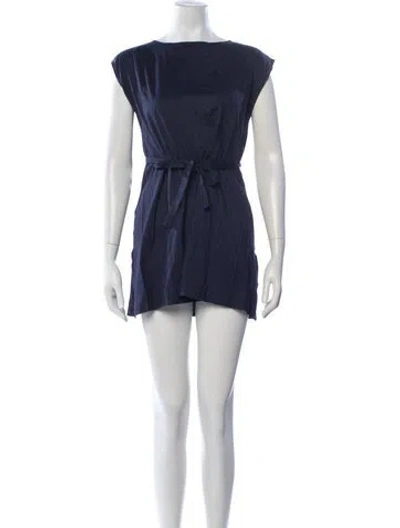 Pre-owned Eres Bateau Neckline Mini Dress In Blue