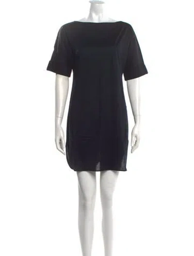 Pre-owned Eres Bateau Neckline Short Sleeve Top In Black
