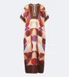 Eres Berry Printed Silk Twill Kaftan In Multi