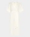 Eres Bibi Linen Kaftan Coverup In Corail Blanc