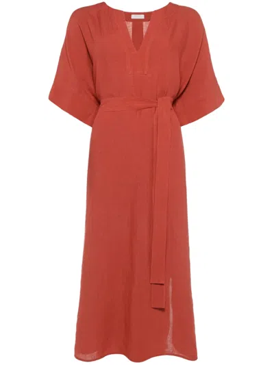 Eres Babi Midi Dress In Orange
