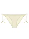 Eres Luxe Low-rise Bikini Bottoms With Gold Accents In Neutral