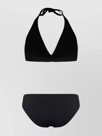 Eres Bikini Gang/scarlett Halter Triangle Low-rise In Black