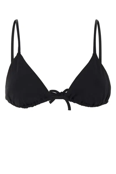 Eres Black Stretch Nylon Mouna Bikini Top In Blue