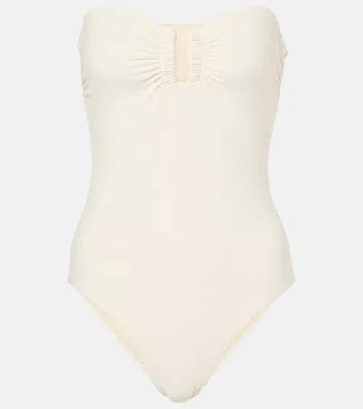 Eres Paradise Bossa Nova Strapless Ribbed Swimsuit In Neutral