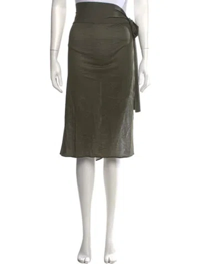 Pre-owned Eres Bow Accents Midi Length Skirt In Green