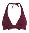 Eres Bow-embellished Halter-neck Bikini Top In Burgundy