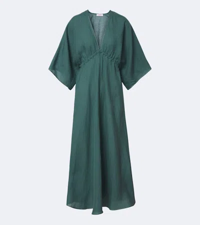 Eres Brilliance Linen Midi Dress In Green
