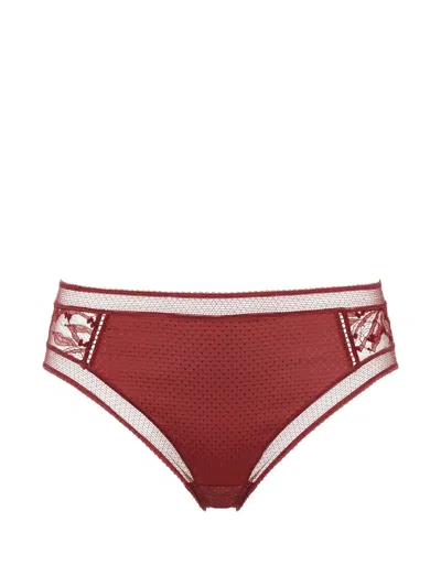 Eres Brindille Lace-panel Briefs In Burgundy
