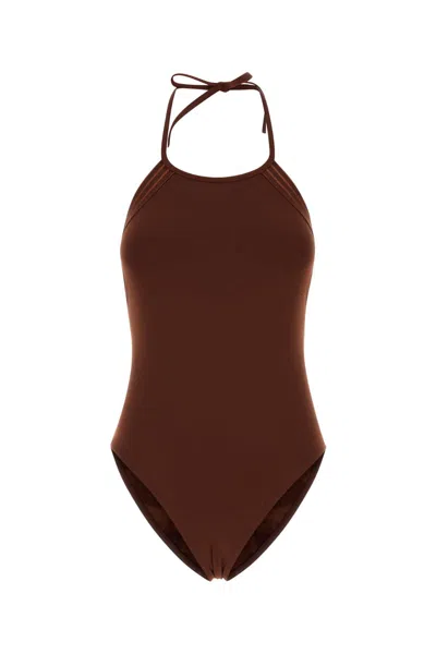 ERES BROWN STRETCH NYLON NUMERO SWIMSUIT