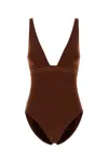 Eres Stretch Nylon Swimsuit Sillage In Brown