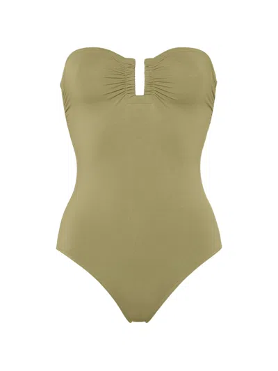 Eres Bustier Keyhole One-piece Swimsuit In Green