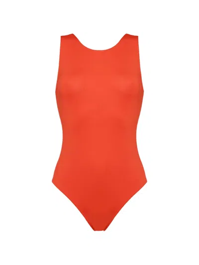 Eres Button-detail Swimsuit In Orange