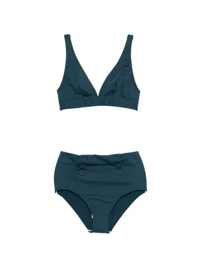Eres Button-detail Bikini In Blue
