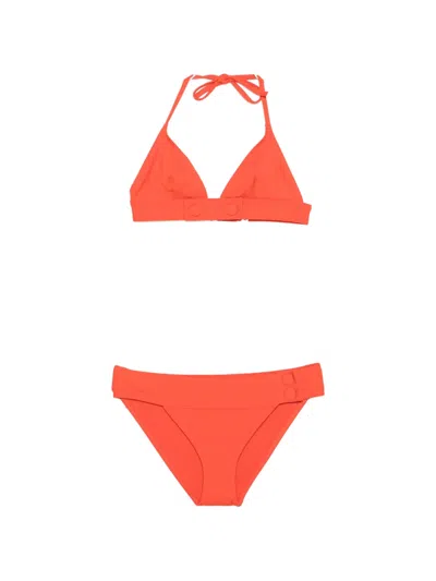 Eres Button-embellished Bikini In Orange