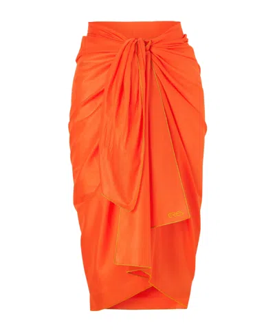 Eres Cabine Contrast-trim Sarong In Orange