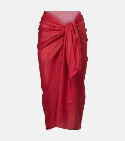 Eres Cabine Cotton Voile Beach Cover-up In Red