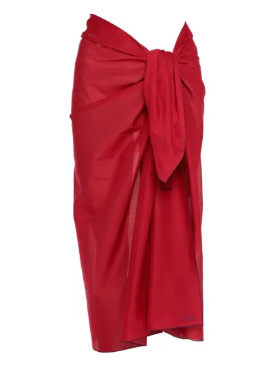 Eres Cabine Draped Beach Skirt In Red