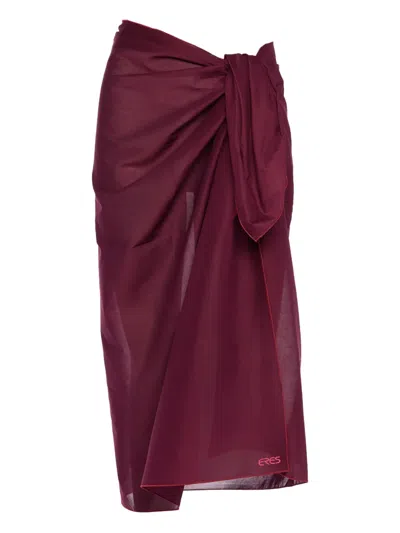 Eres Cabine Knot-detail Cotton Sarong In Red