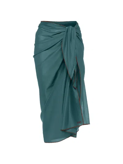Eres Cotton Voile Cabine Pareo In Green