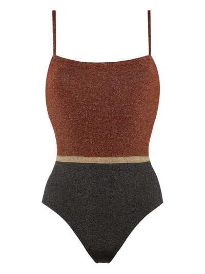 Eres Calanque Lurex Swimsuit In Brown