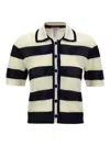 Eres Bayadere Mouette Striped Open-knit Cotton-blend Polo Shirt