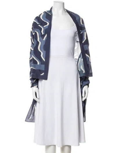 Pre-owned Eres Camouflage Print Scarf In Blue