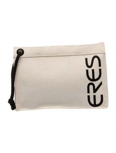 Pre-owned Eres Canvas Clutch In Neutrals